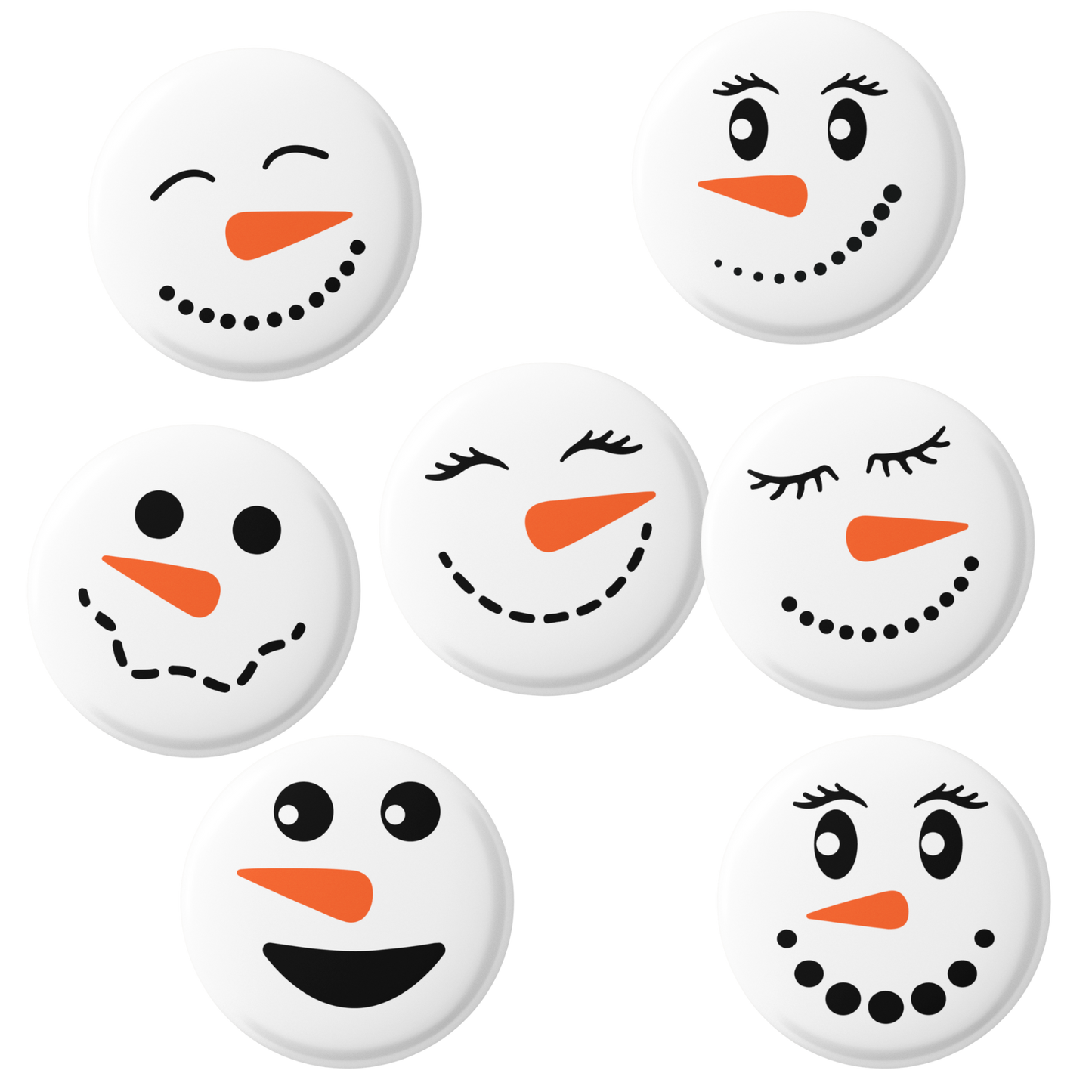 Snowman Faces Pins Mix