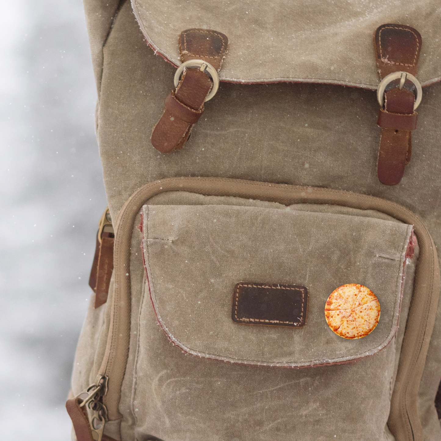 Cheese Pizza Day Pin Back Button, Magnet
