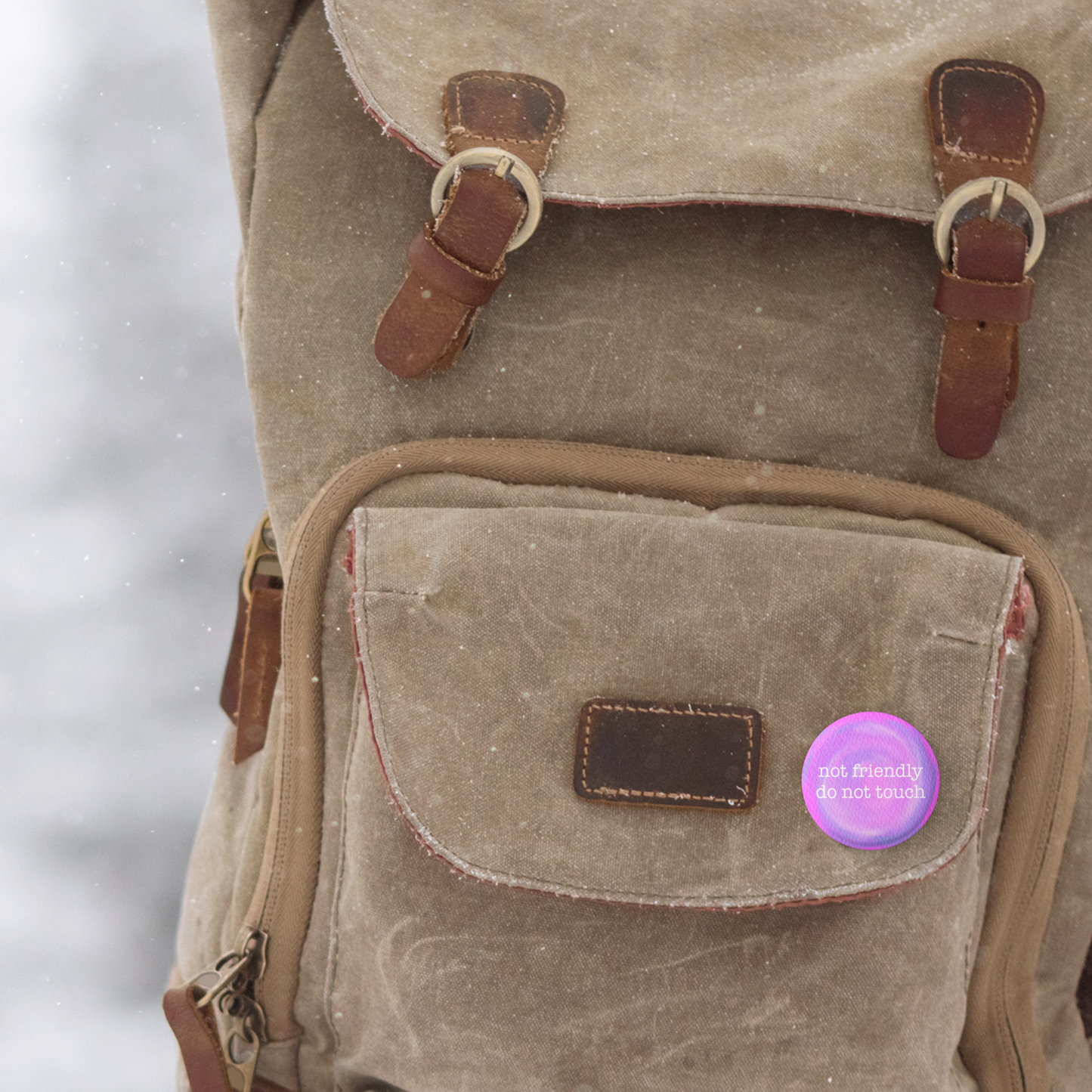 Not Friendly Pin Back Button, Magnet