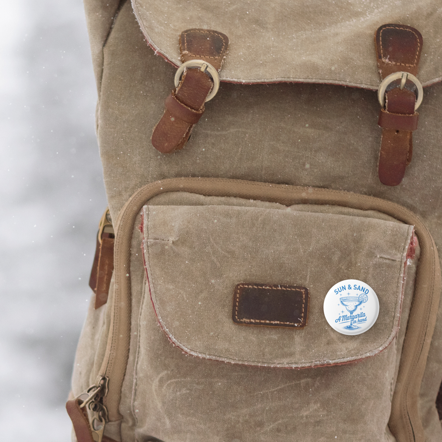 Sun & Sand Pin Back Button, Magnet
