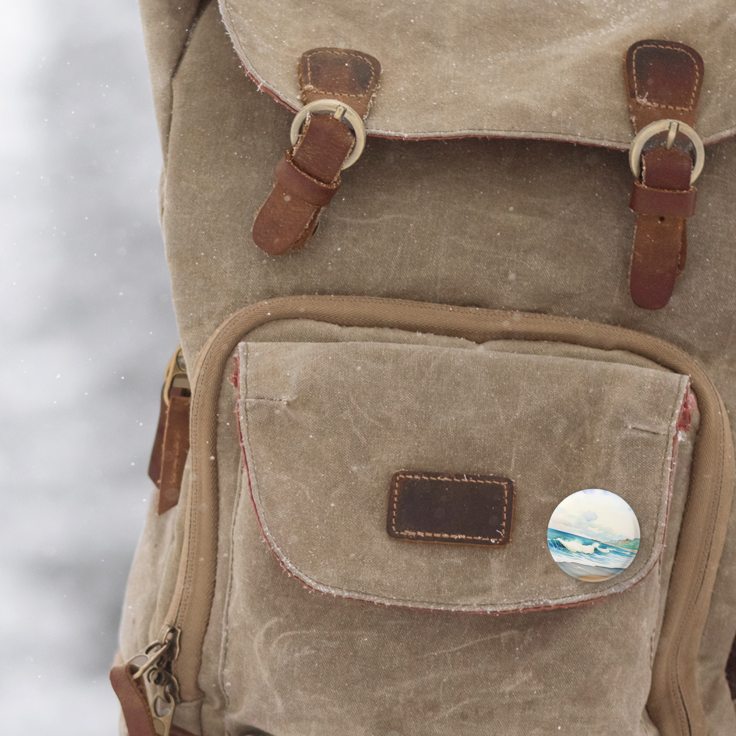 Beach Pin Back Button, Magnet, Keychain