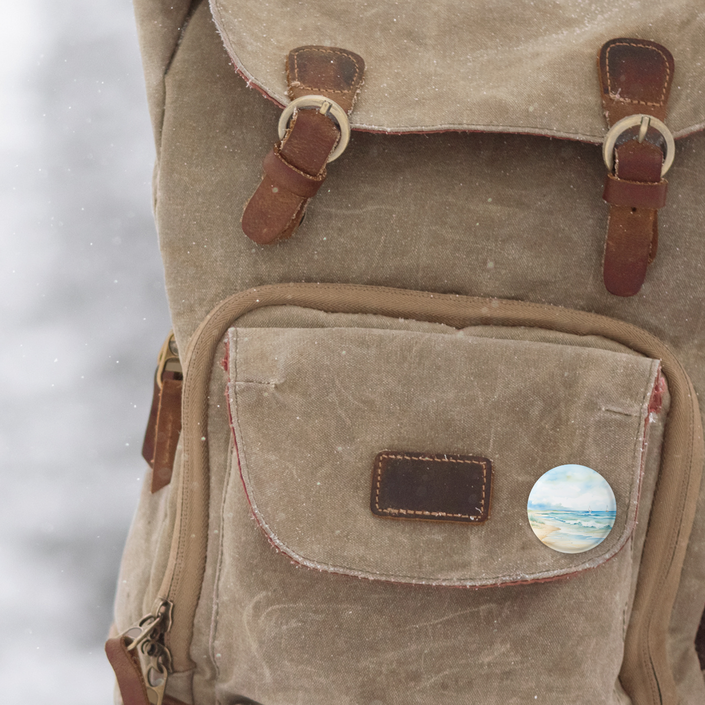 Costal Beach 2 Pin Back Button, Magnet, Keychain