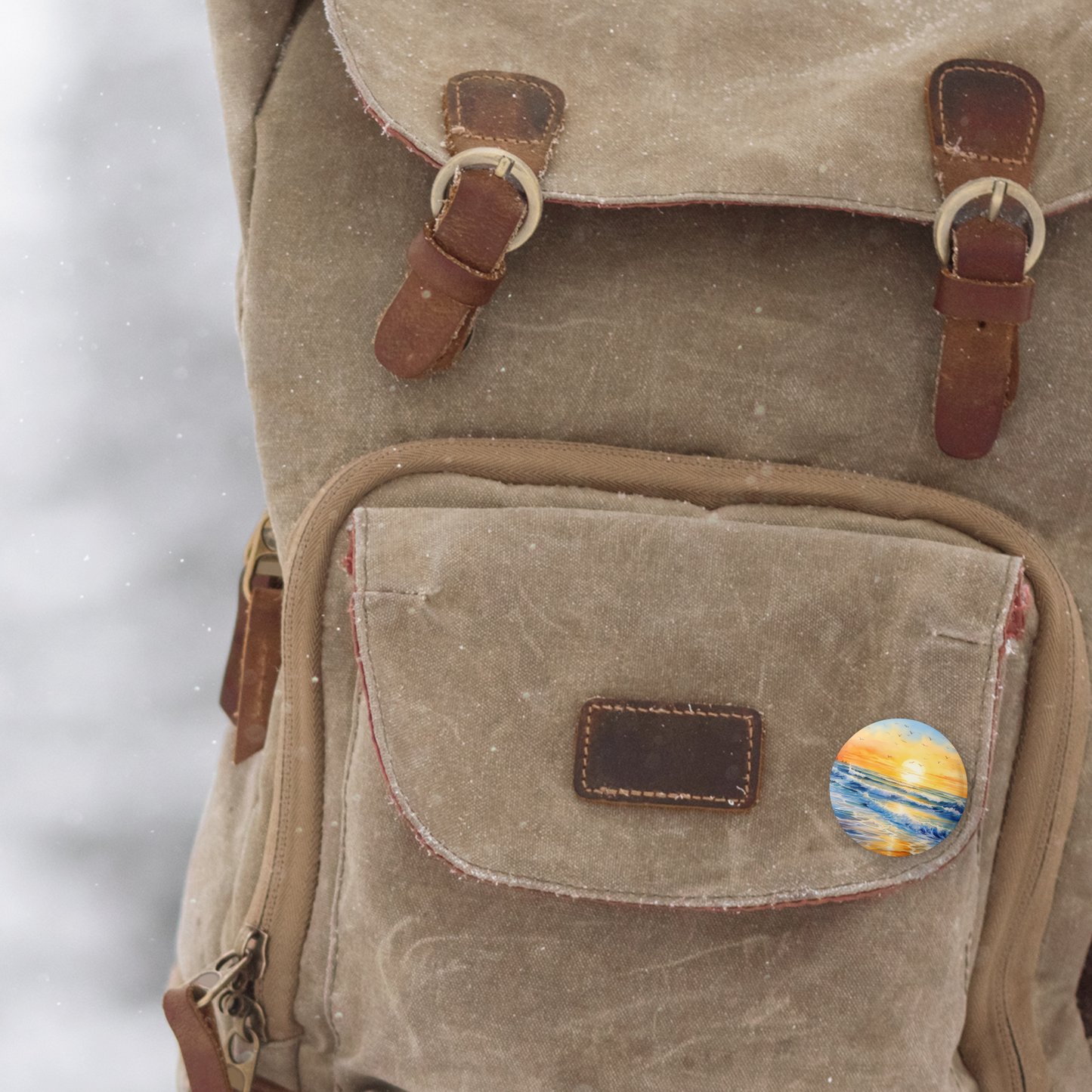 Beach Pin Back Button, Magnet, Keychain