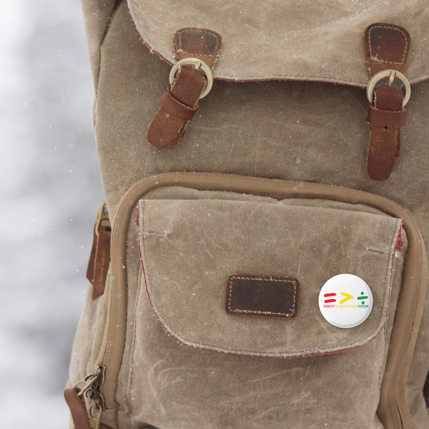 Equality Is Greater Than Division Pin Back Button, Magnet