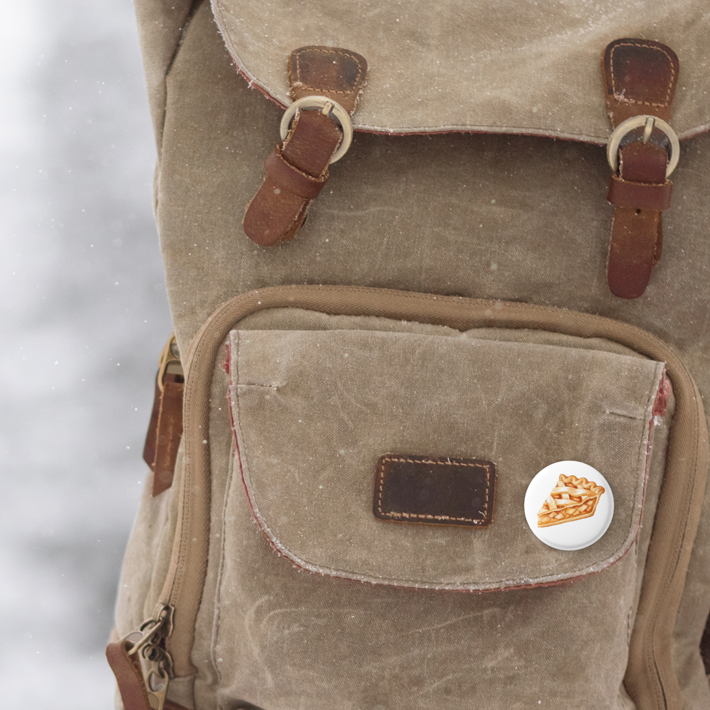 Apple Pie Slice Pin Back Button, Magnet