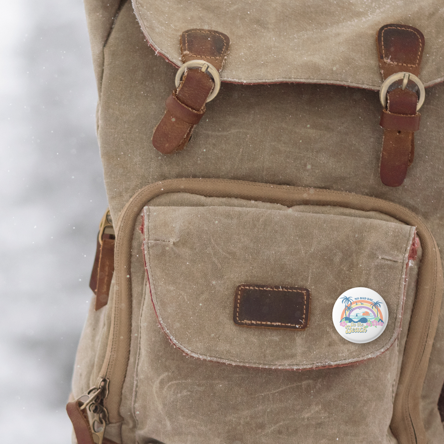 No Bad Day On The Beach Pin Back Button, Magnet, Keychain