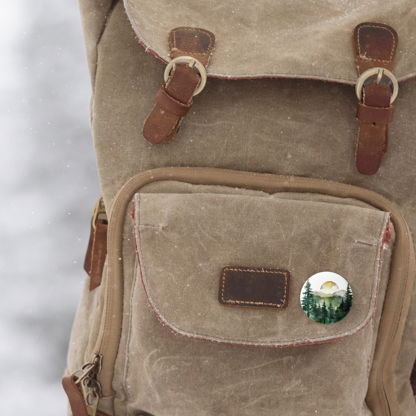 Moonlit Forest Pin Back Button, Magnet