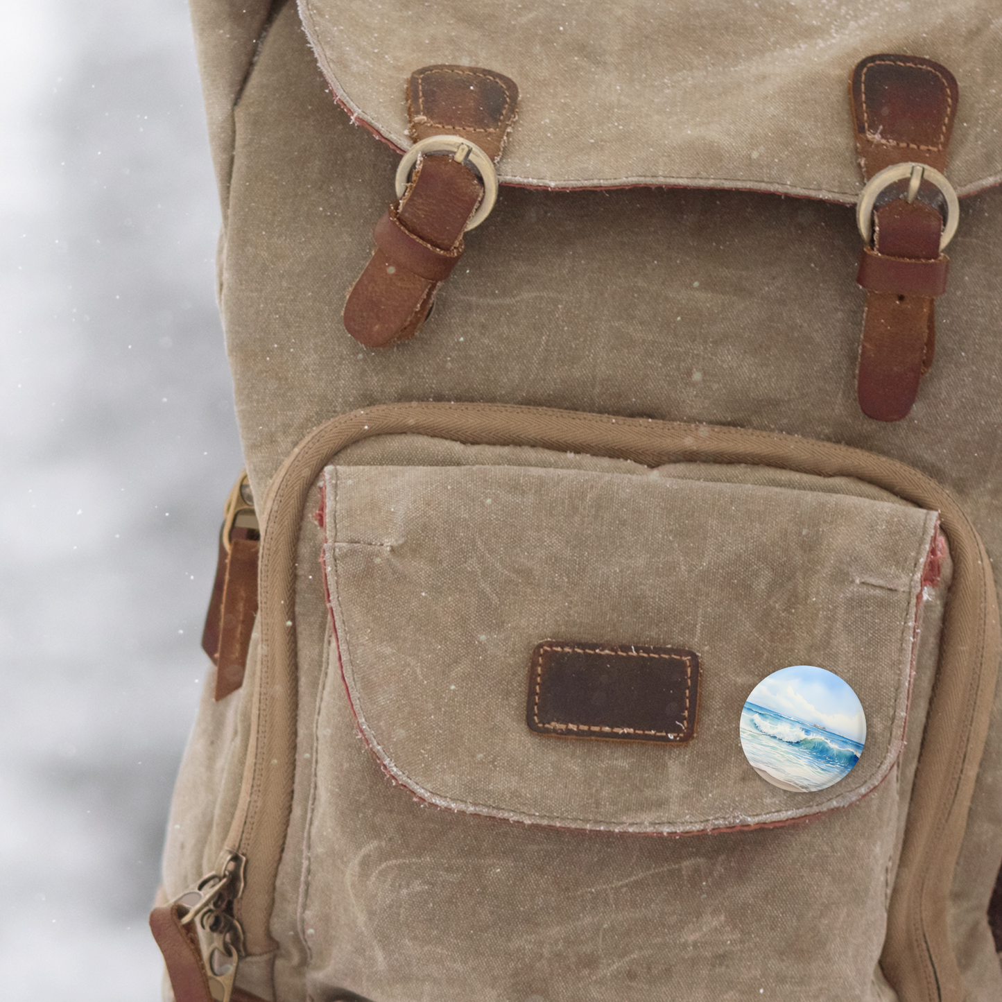 Beach Pin Back Button, Magnet, Keychain