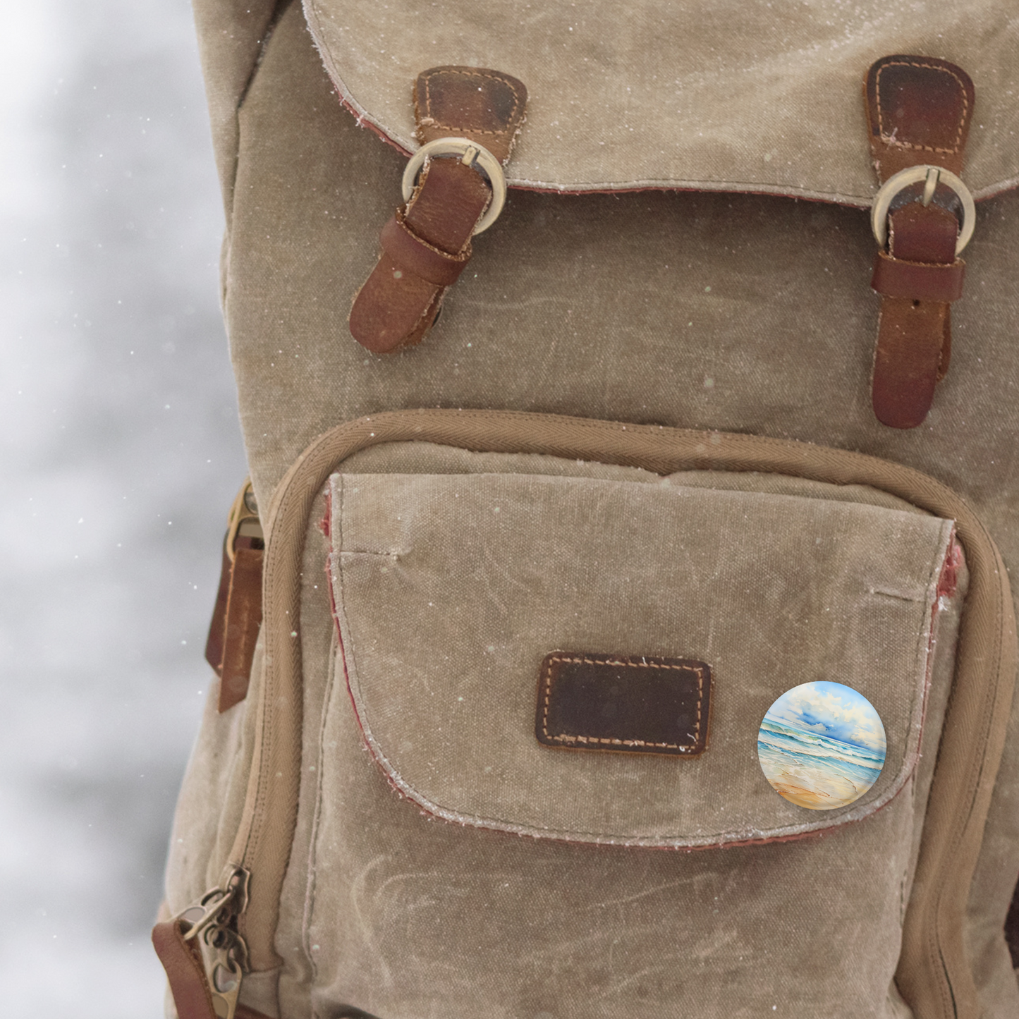 Beach Pin Back Button, Magnet, Keychain