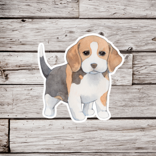 Beagle Puppy Sticker or Magnet
