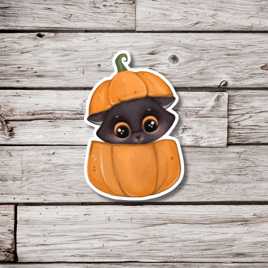 Black Cat in Pumpkin Sticker