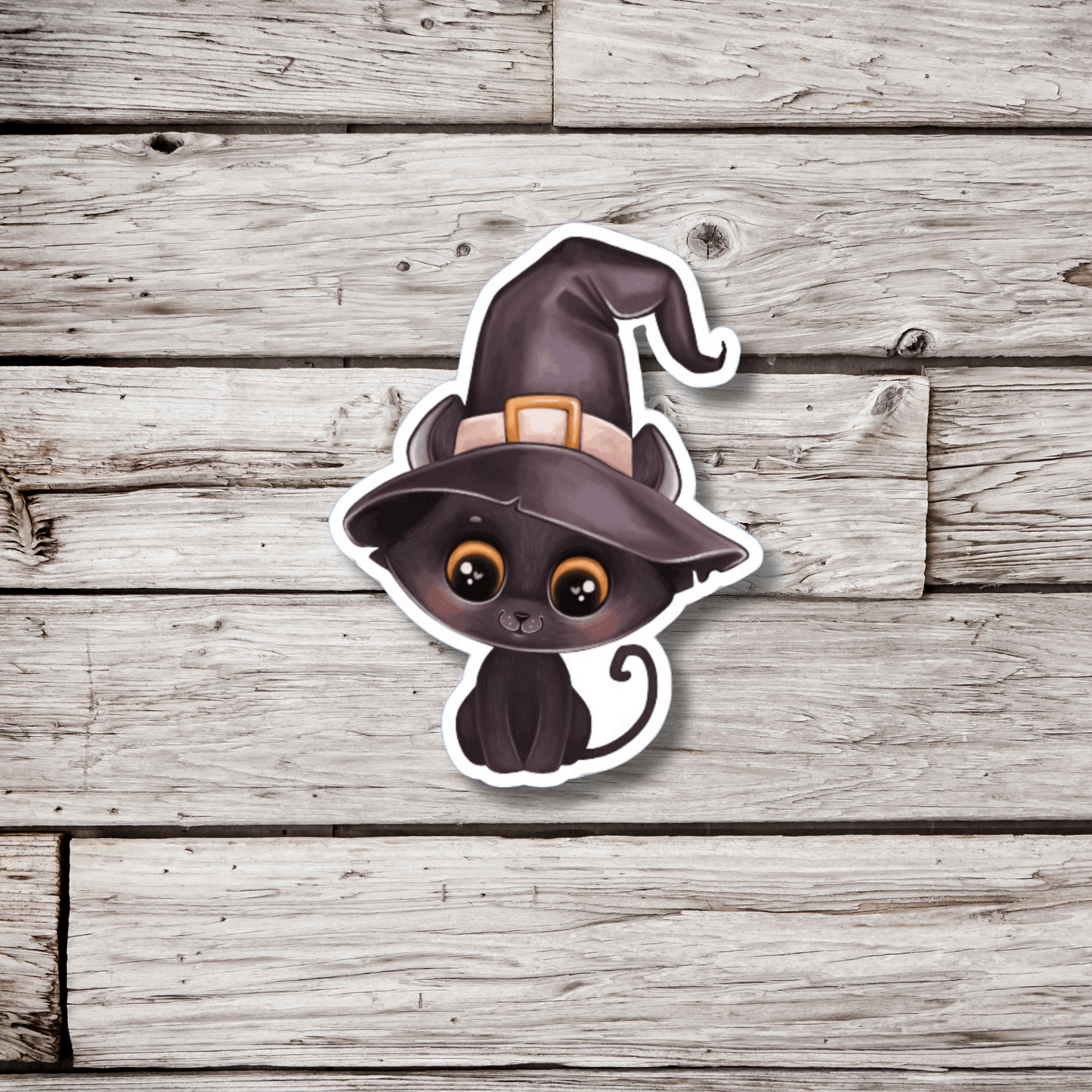 Black Cat in Witches Hat Sticker