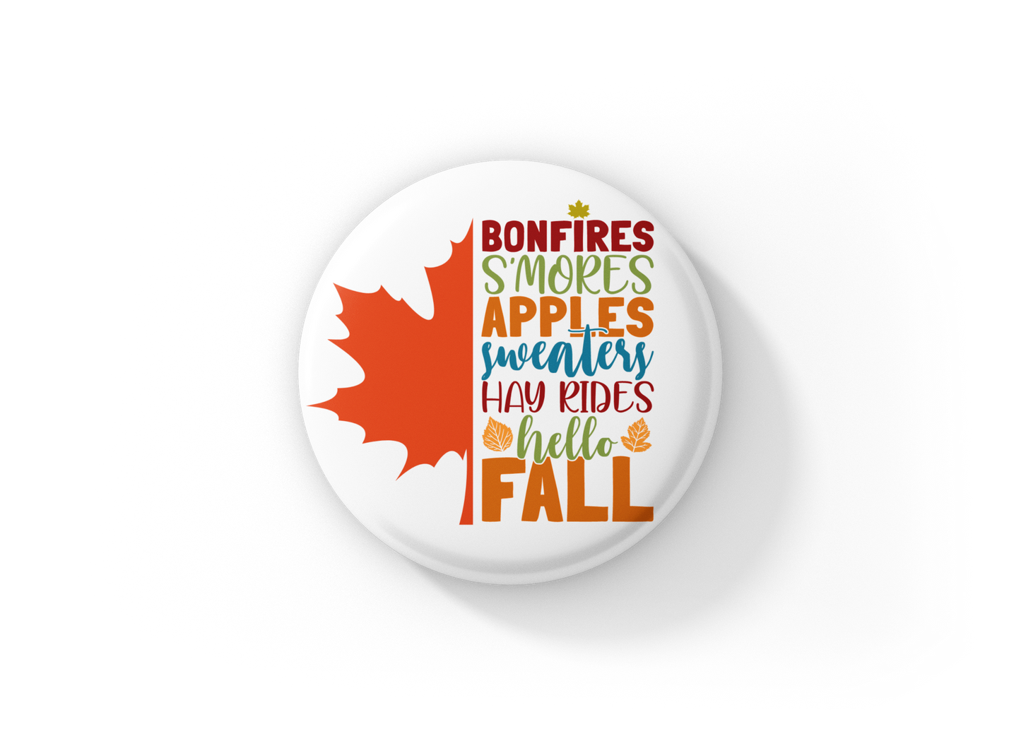 Fall Pin Back Button, Magnet, Keychain