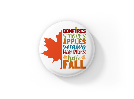 Fall Pin Back Button, Magnet, Keychain