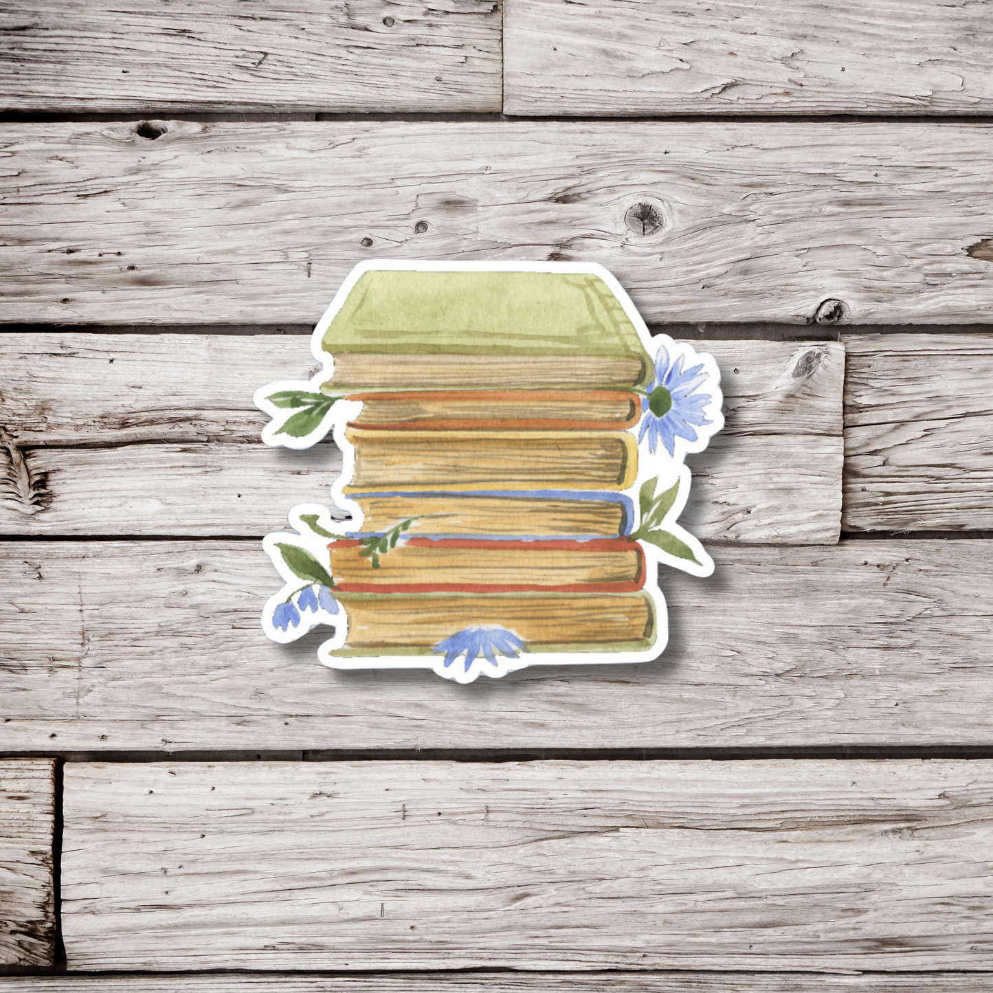 Floral Books Sticker