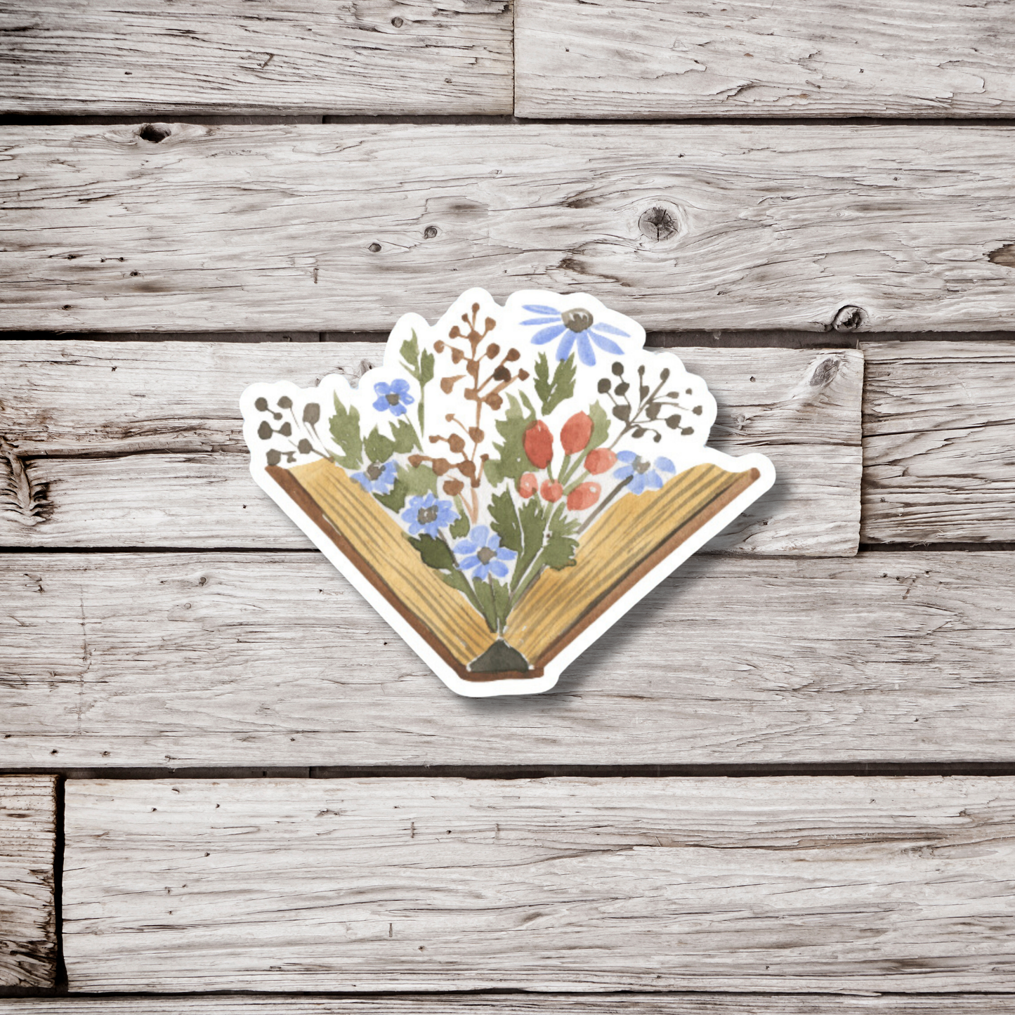 Floral Books Sticker