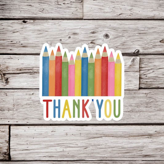 Thank You Colored Pencils Sticker