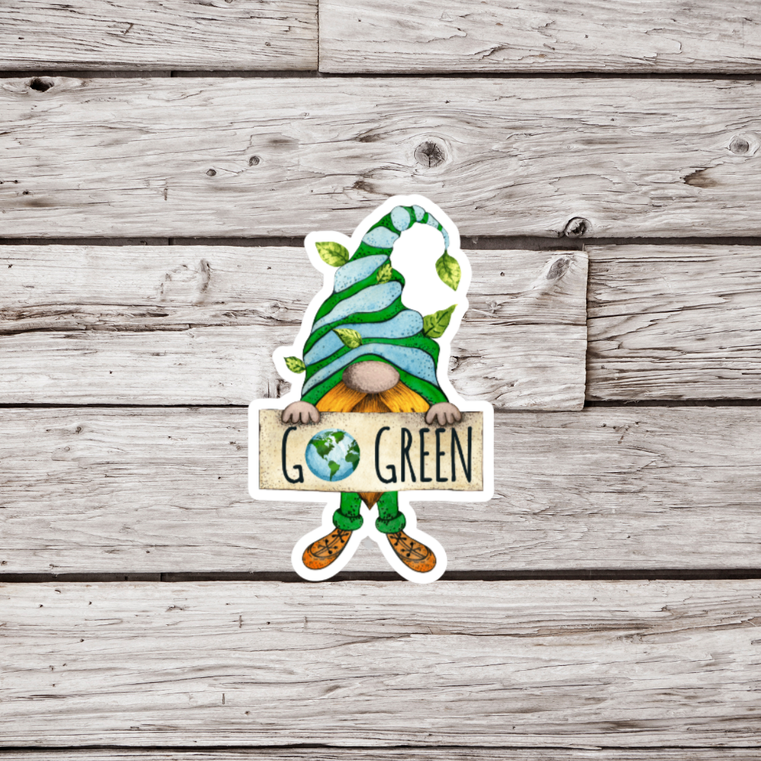 Go Green Gnome Sticker