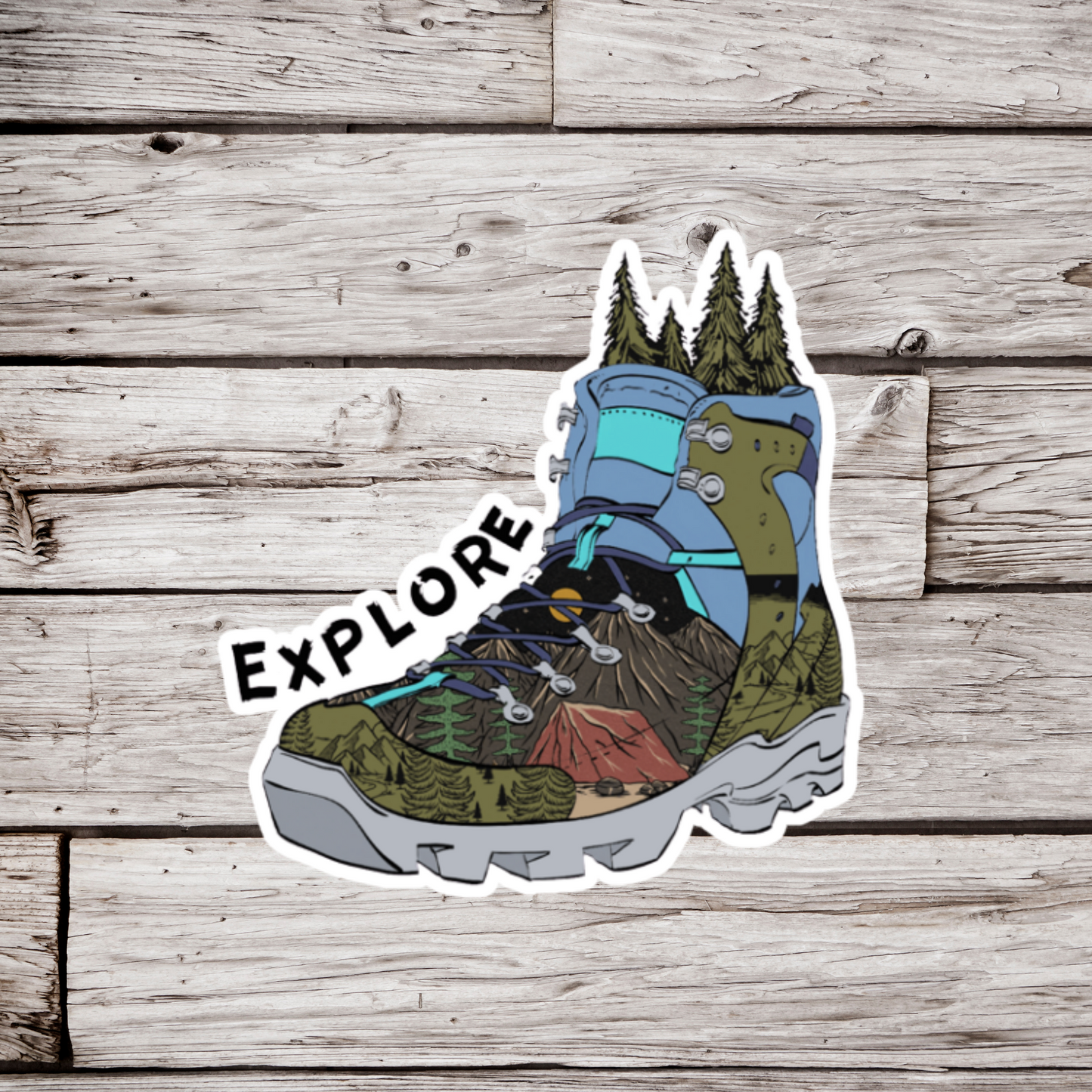 Explore Hiking Boot Sticker