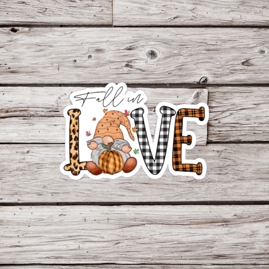 Fall In Love Gnome Sticker