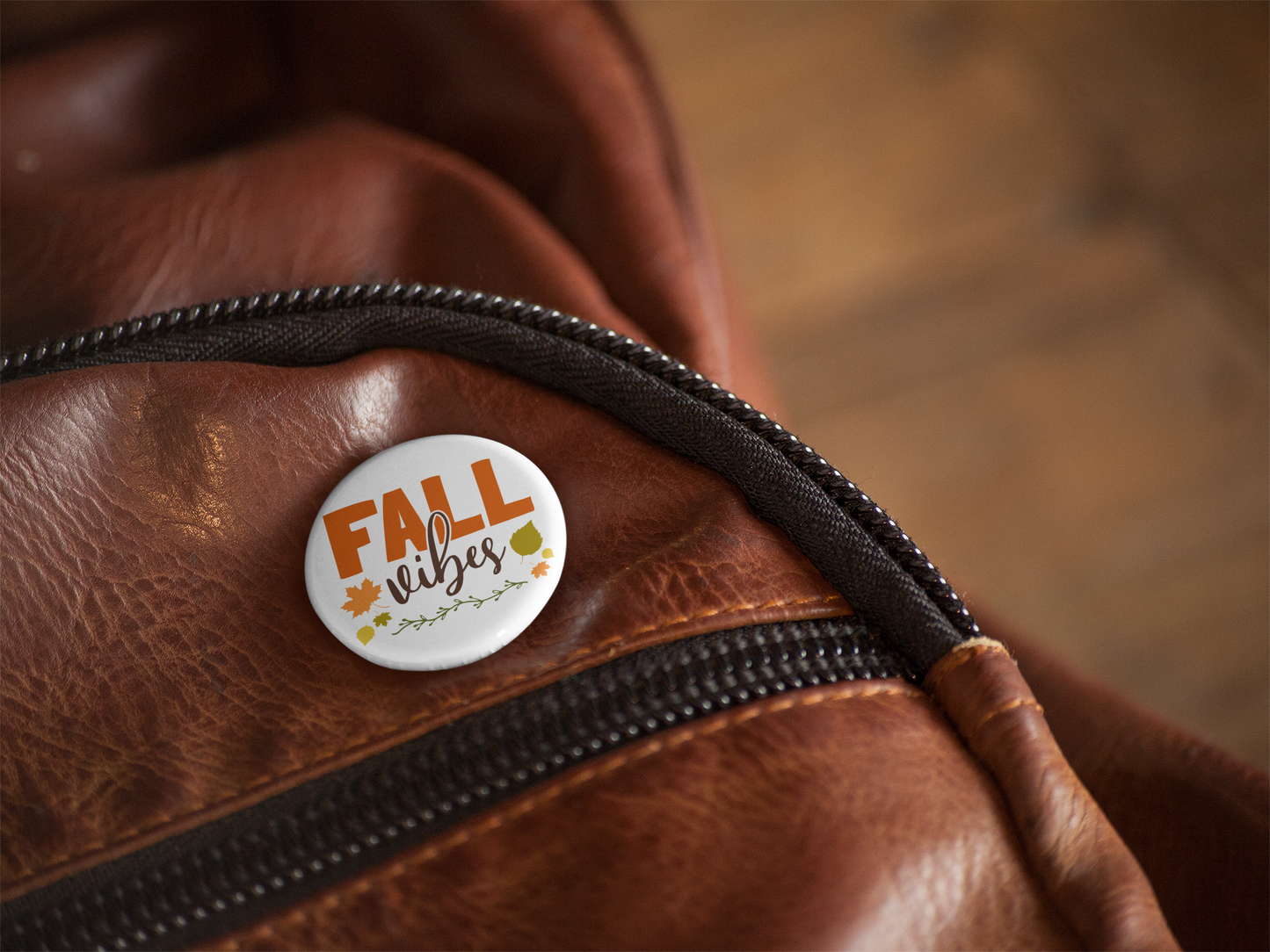 Fall Vibes Pin Back Button, Magnet, Keychain