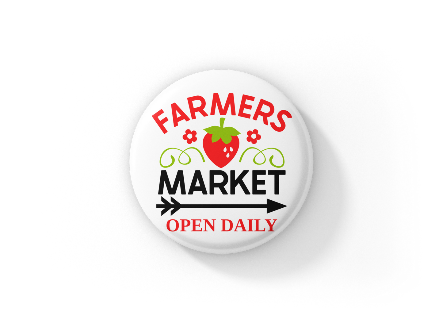 Farmers Market Pin Back Button, Magnet, Keychain