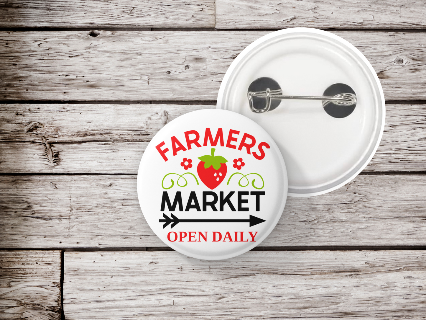 Farmers Market Pin Back Button