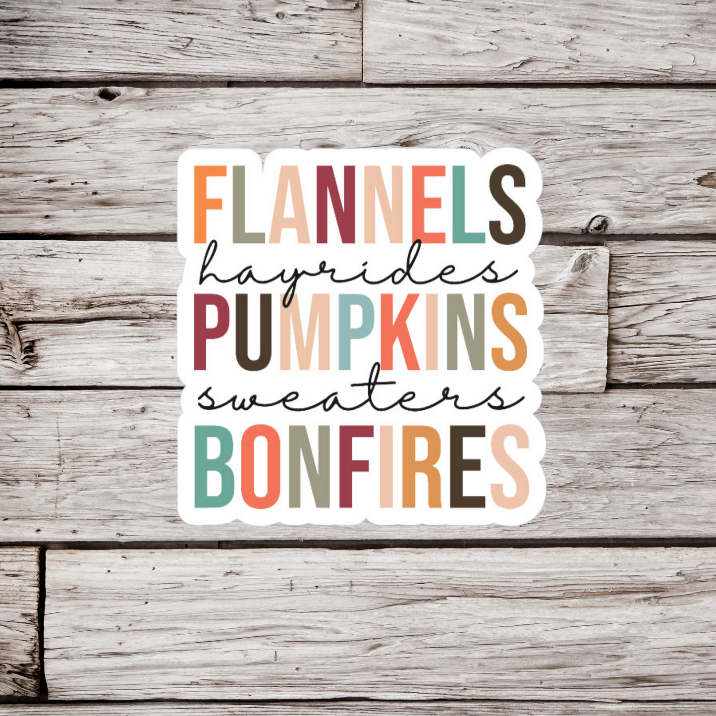 Flannels Pumpkins Bonfires Sticker