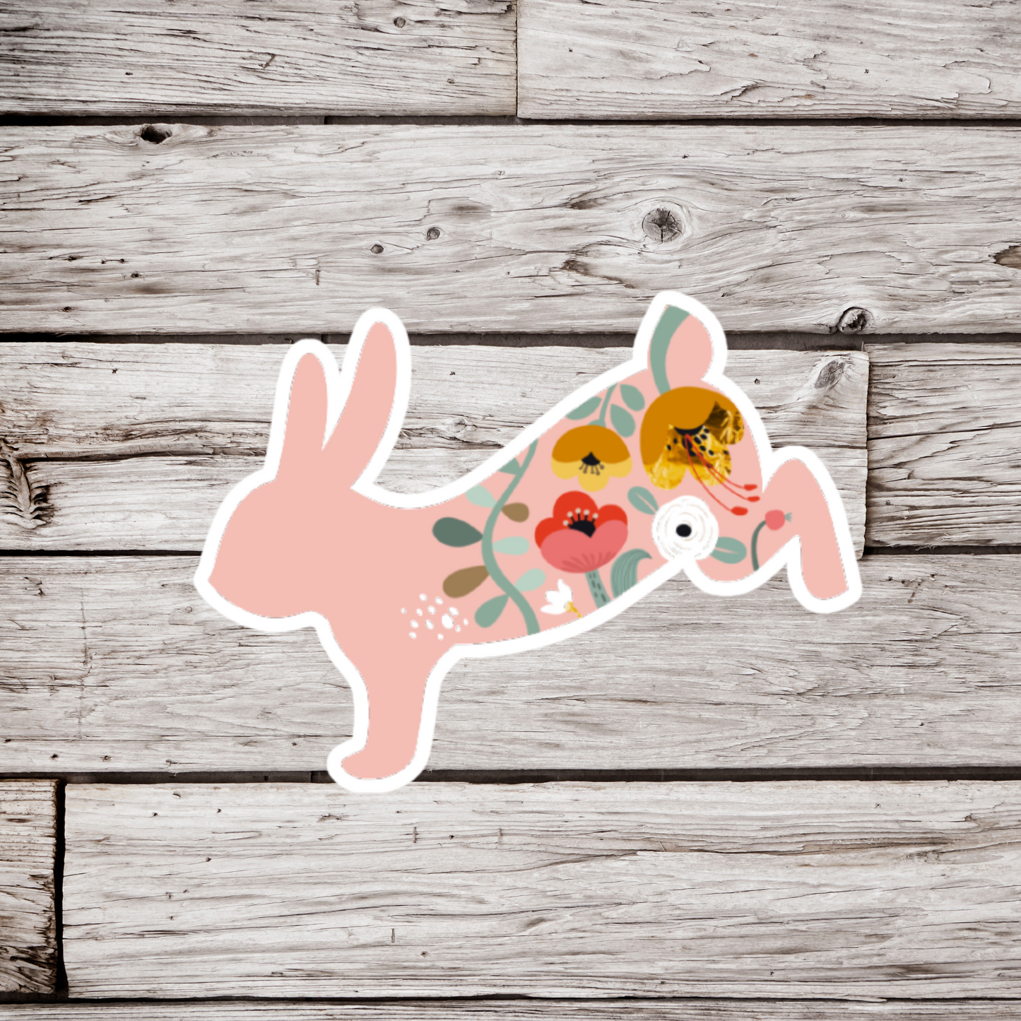 Floral Bunny Sticker