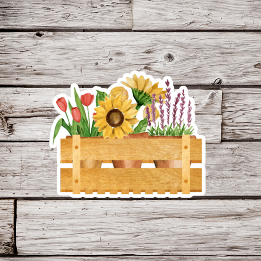 Flowers in Crate Sticker