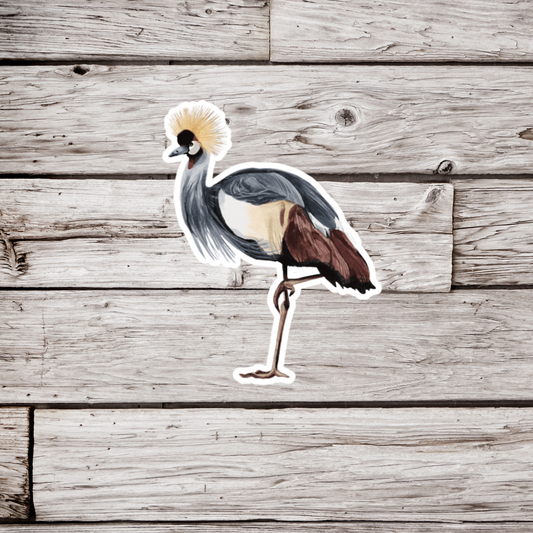 Grey Crowned Crane Sticker