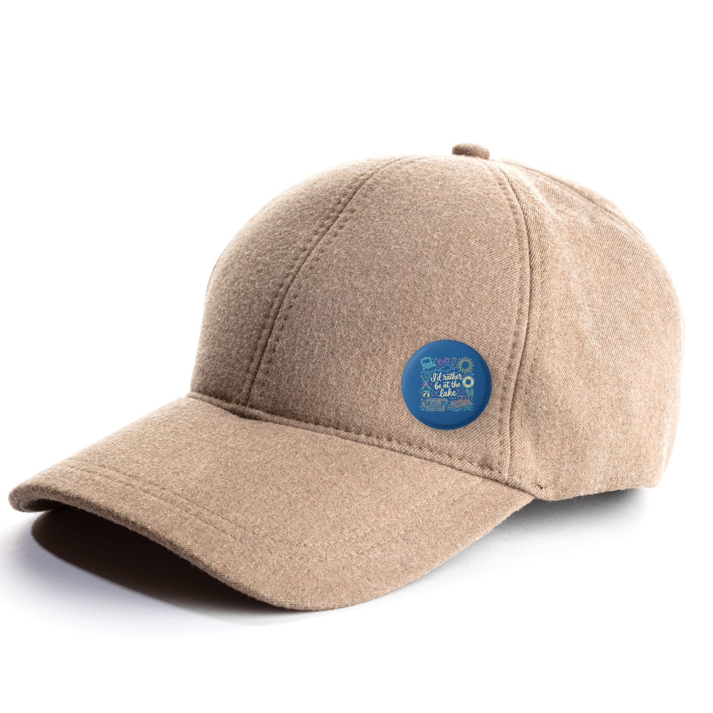 I'd Rather Be At the Lake Pin Back Button, Magnet
