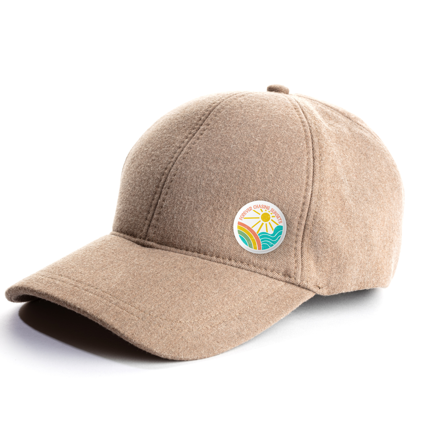 Forever Chasing Sunsets Pin Back Button, Magnet