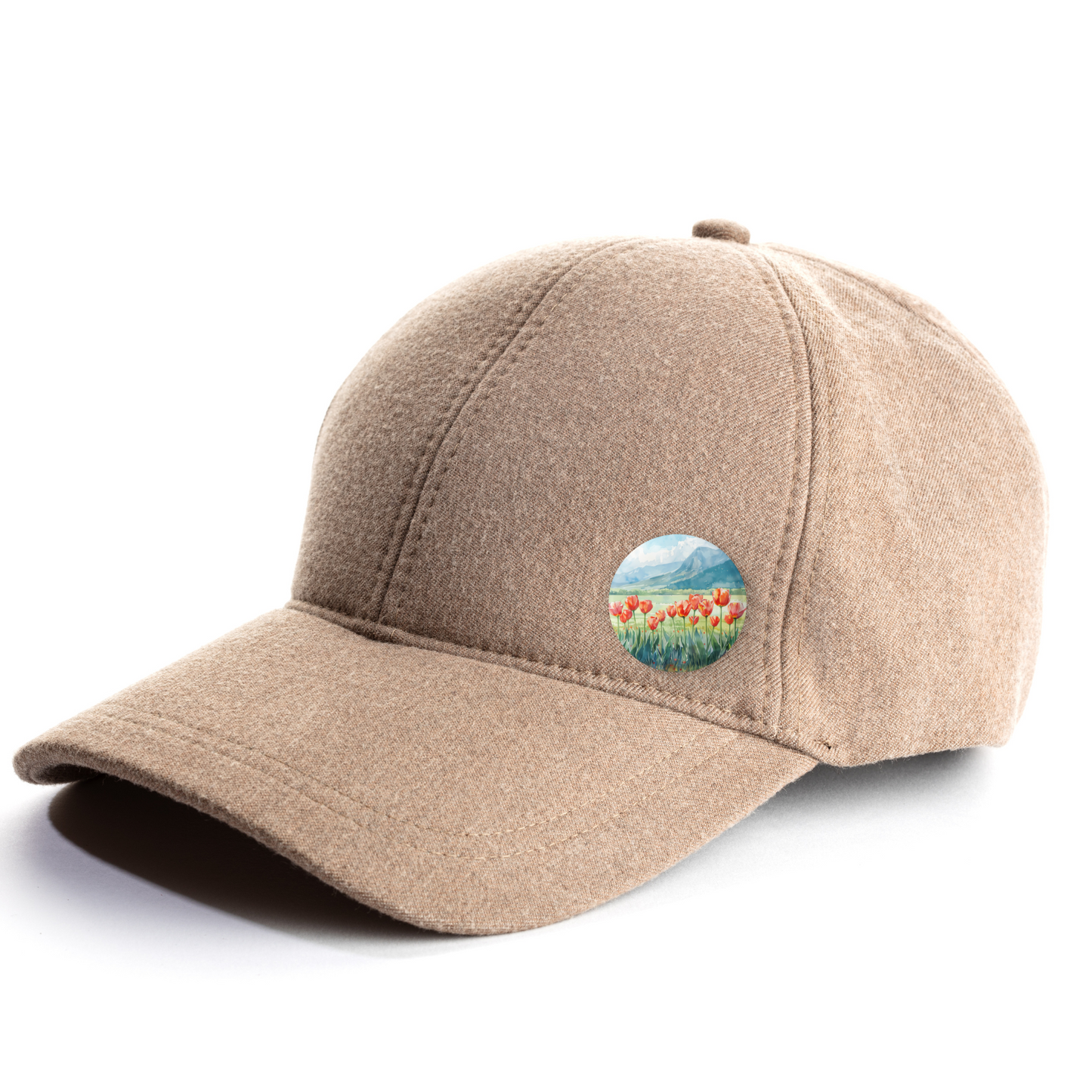 Tulip Mountain Pin Back Button, Magnet, Keychain