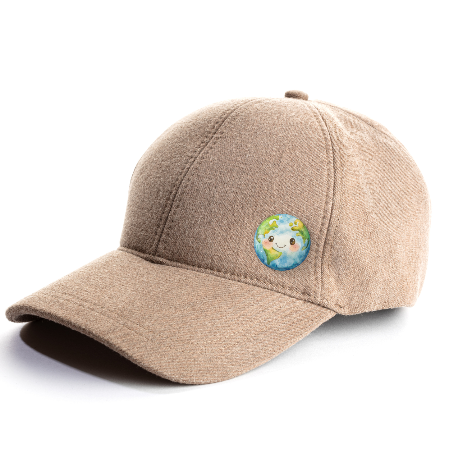 Happy Earth Pin Back Button, Magnet