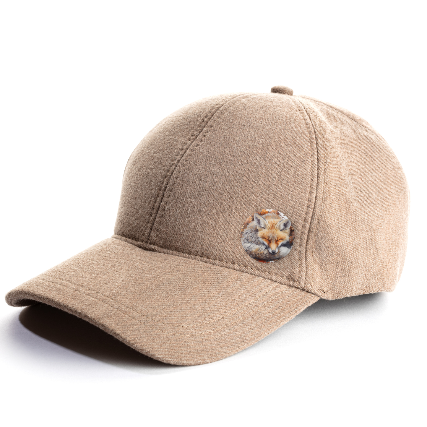 Sleeping Fox 2 Pin Back Button, Magnet