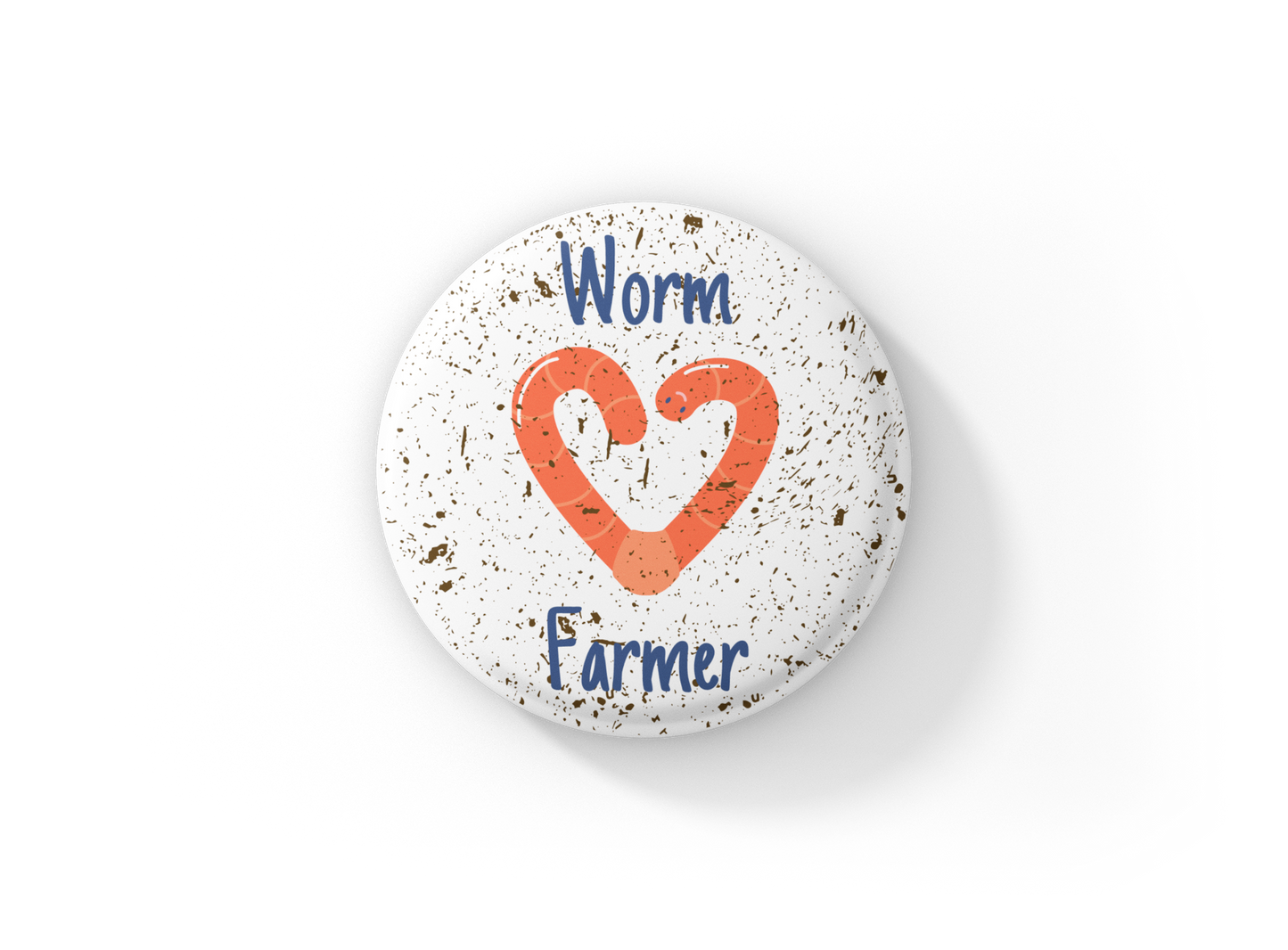 Worm Farmer Worm Heart Pin Back Button, Magnet, Keychain