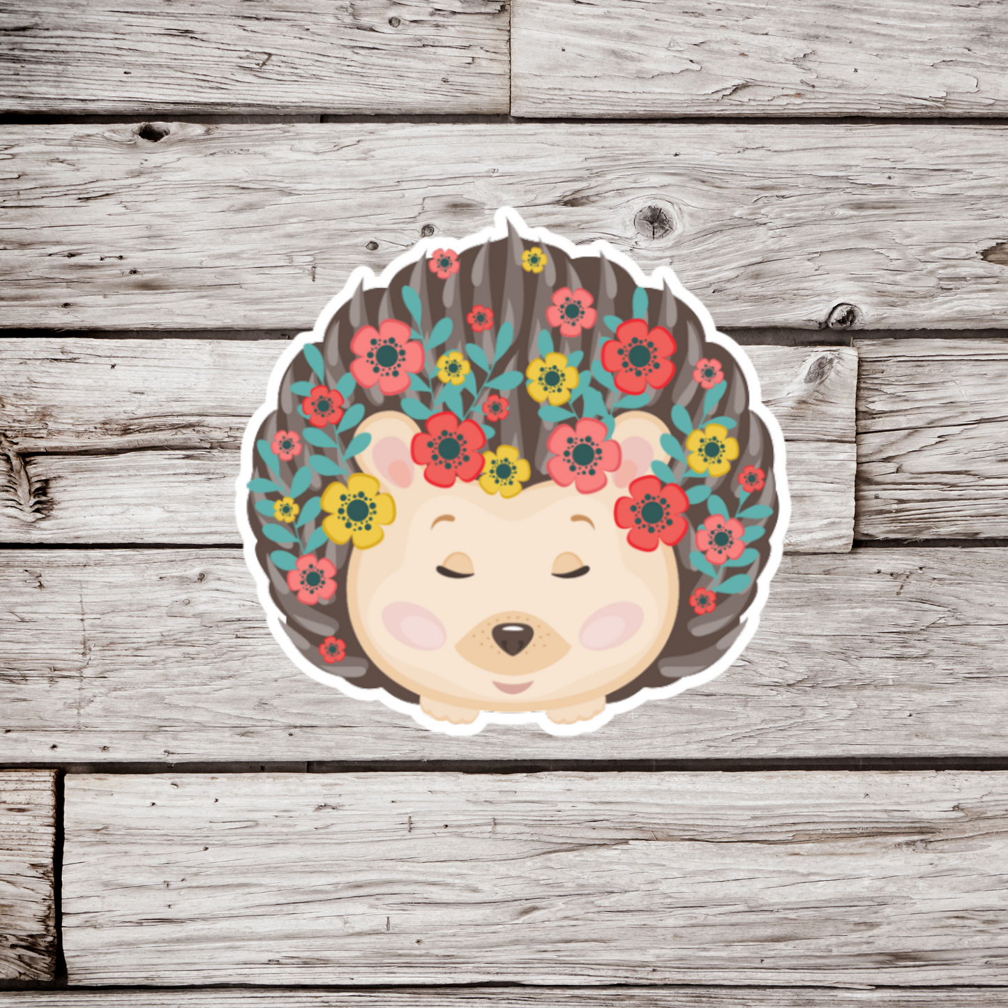 Floral Hedgehog Sticker