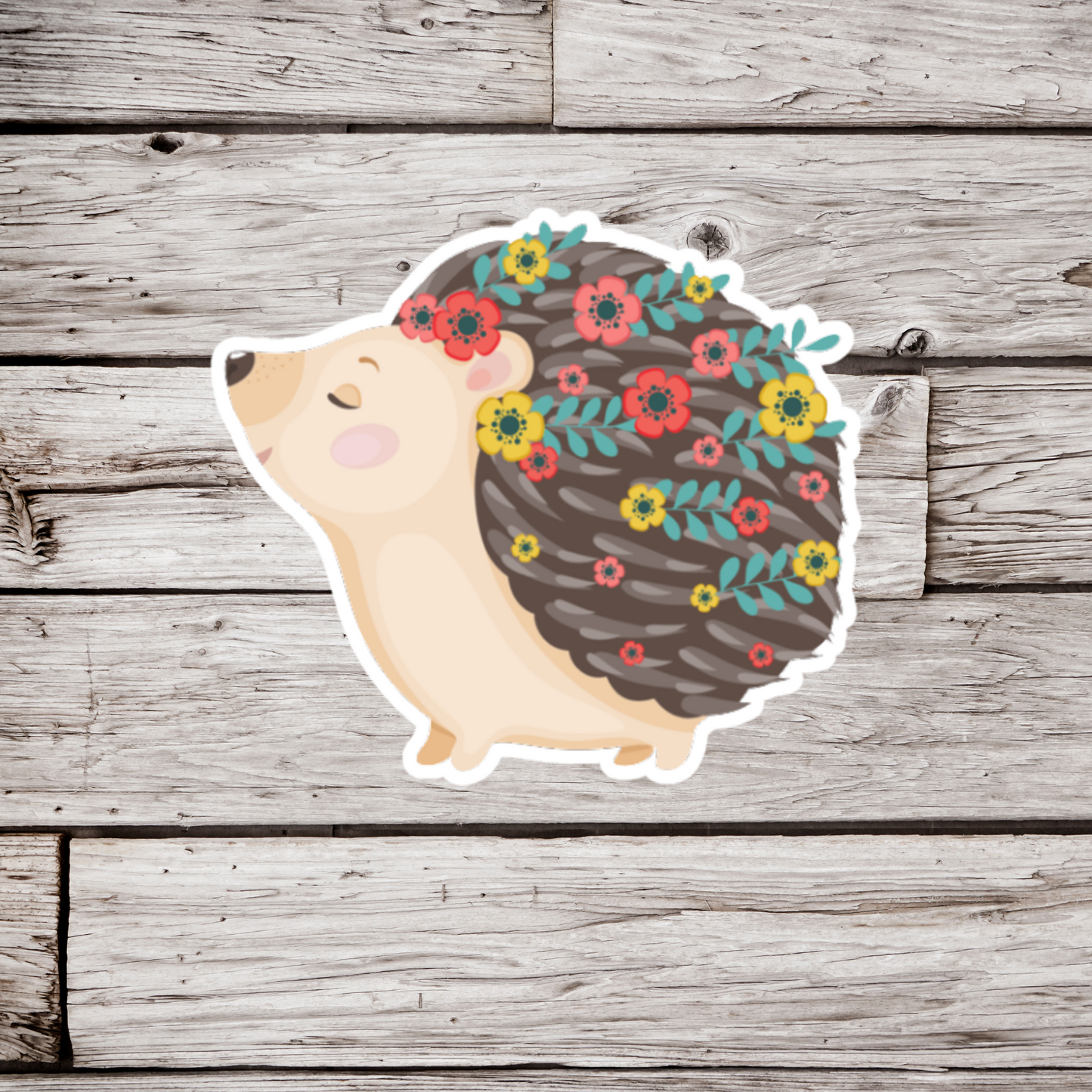 Floral Hedgehog Sticker