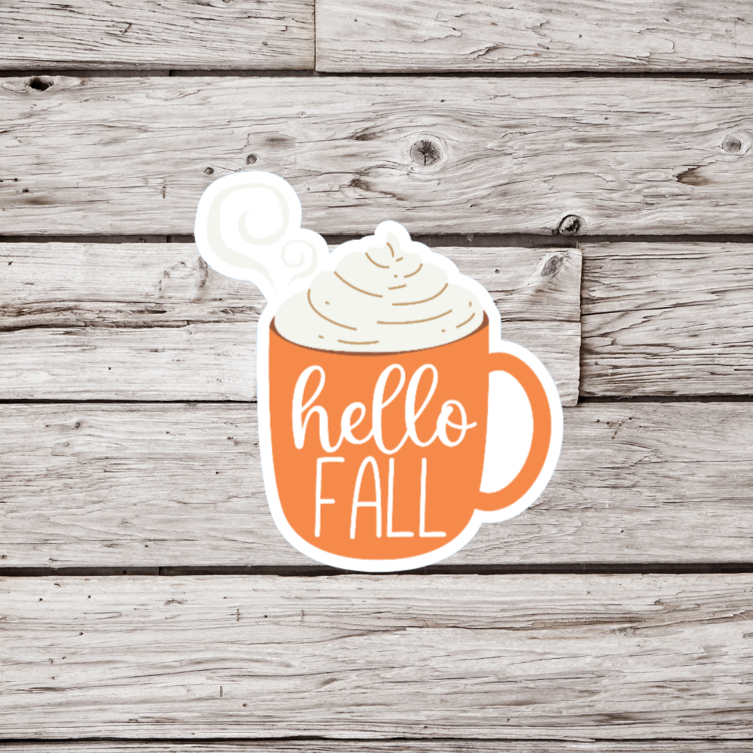 Hello Fall Hot Chocolate Sticker