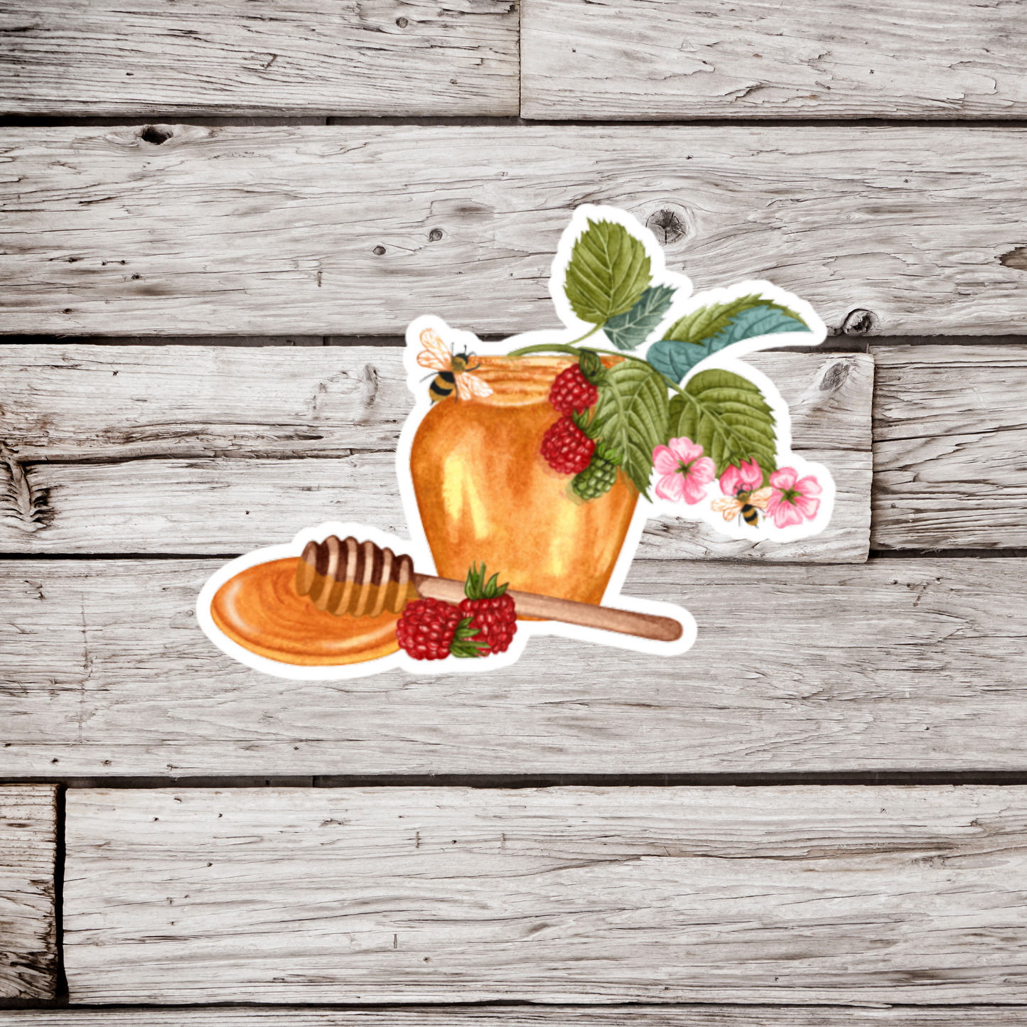 Honey and Raspberries Sticker