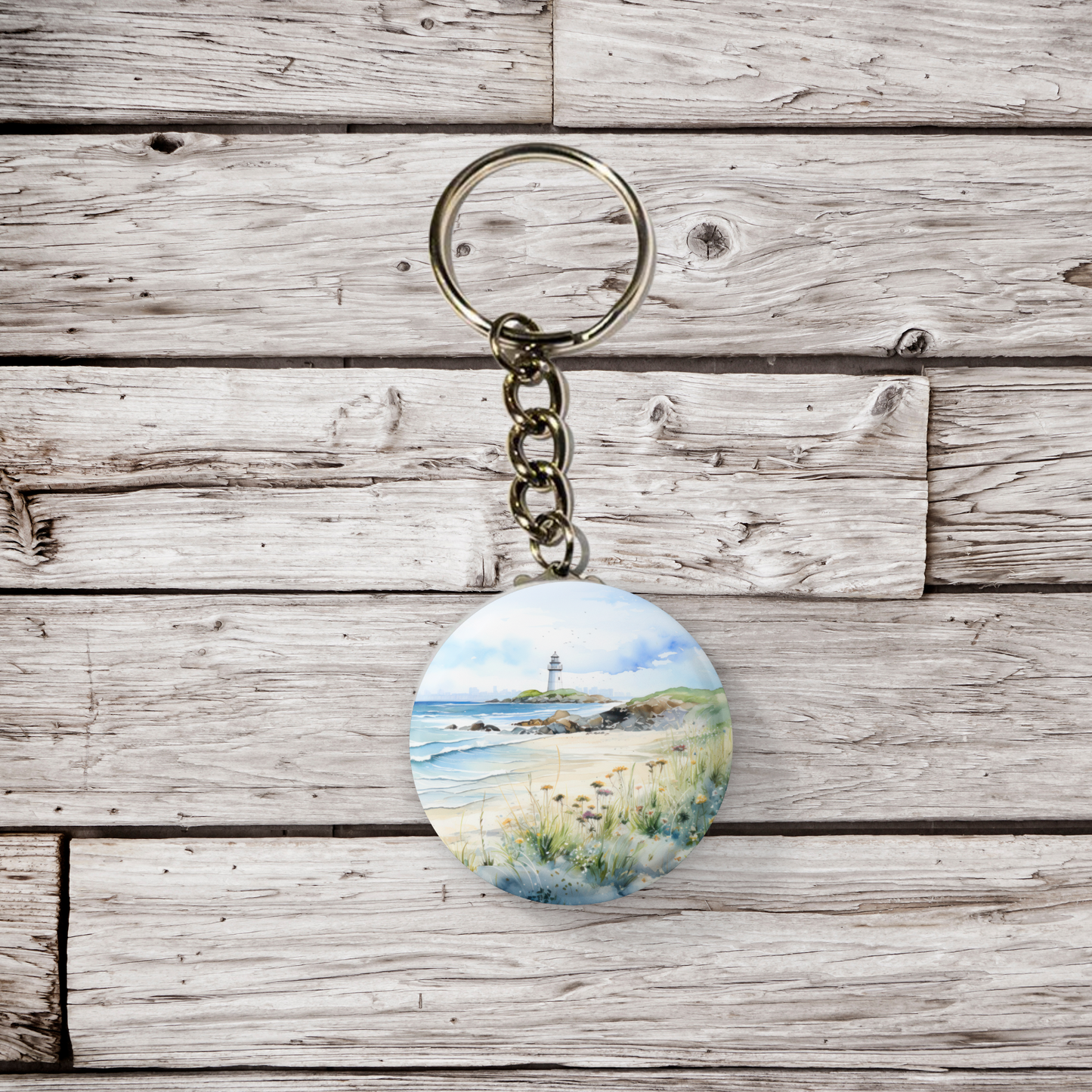 Costal Beach Pin Back Button, Magnet, Keychain