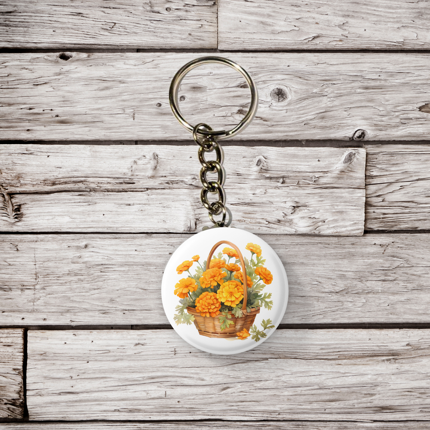 Marigold 2 Pin Pin Back Button, Magnet, Keychain