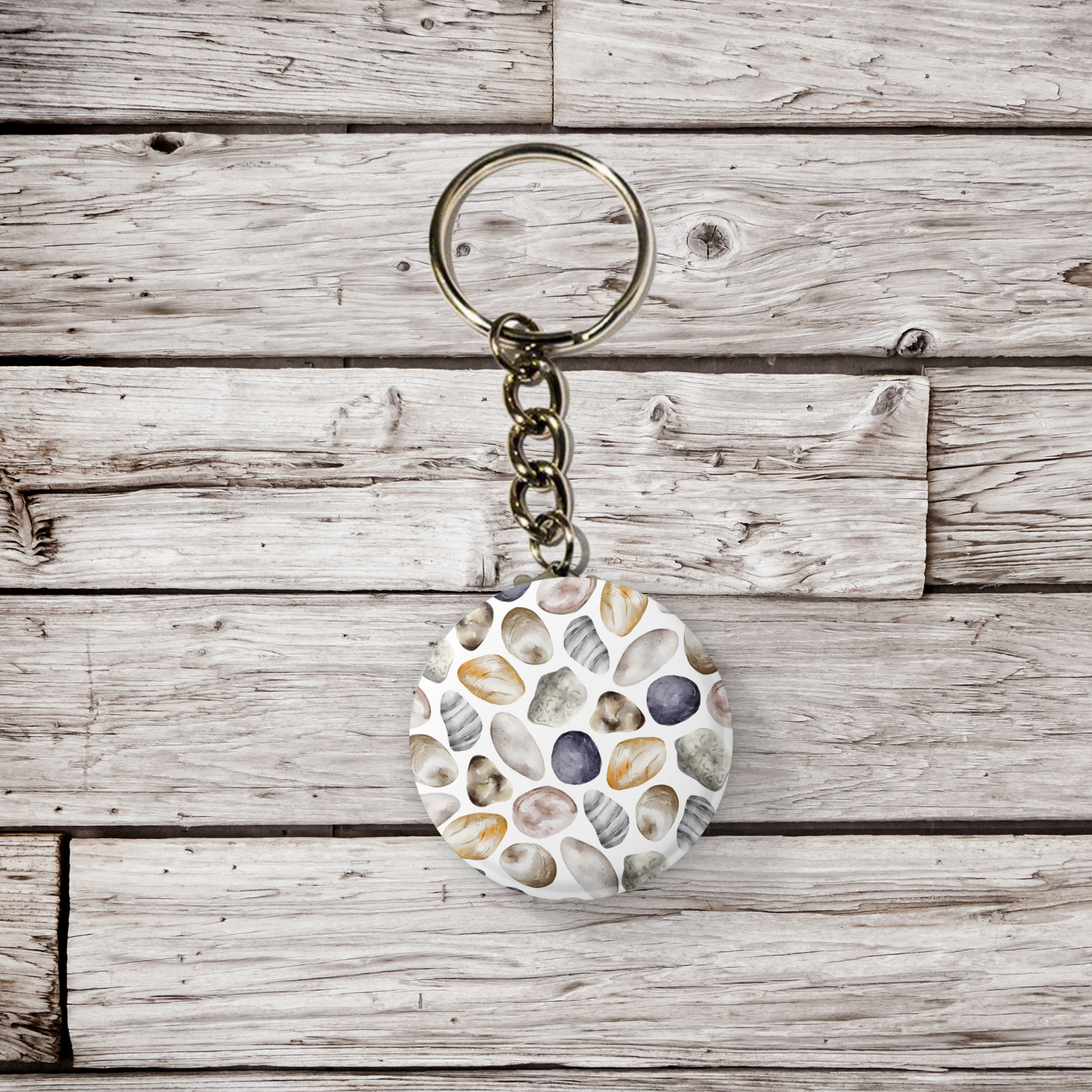 Sea Shell 2 Pin Pin Back Button, Magnet, Keychain