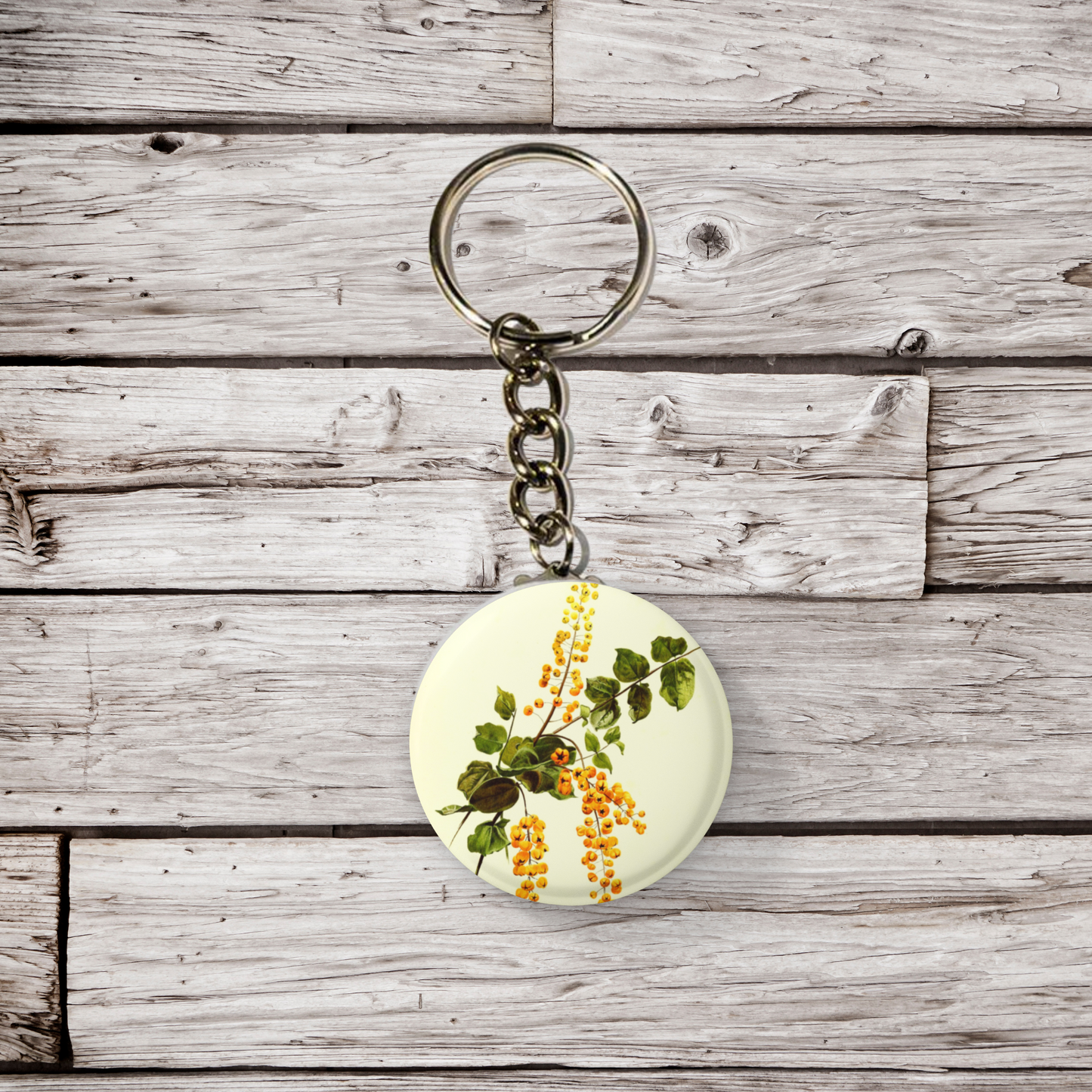 Divi-Diviis Flower Pin Back Button, Magnet, Keychain