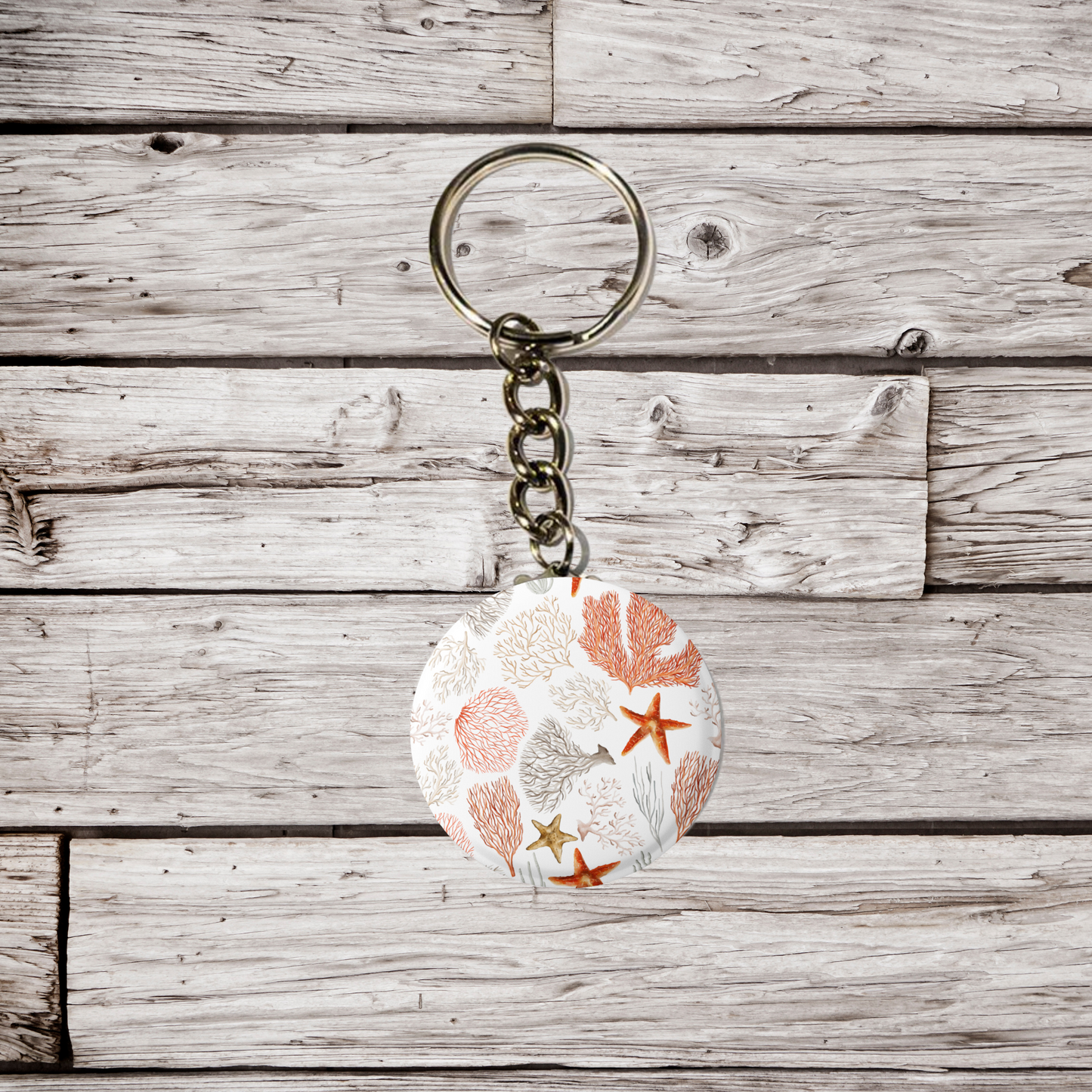 Coral Pin Back Button, Magnet, Keychain