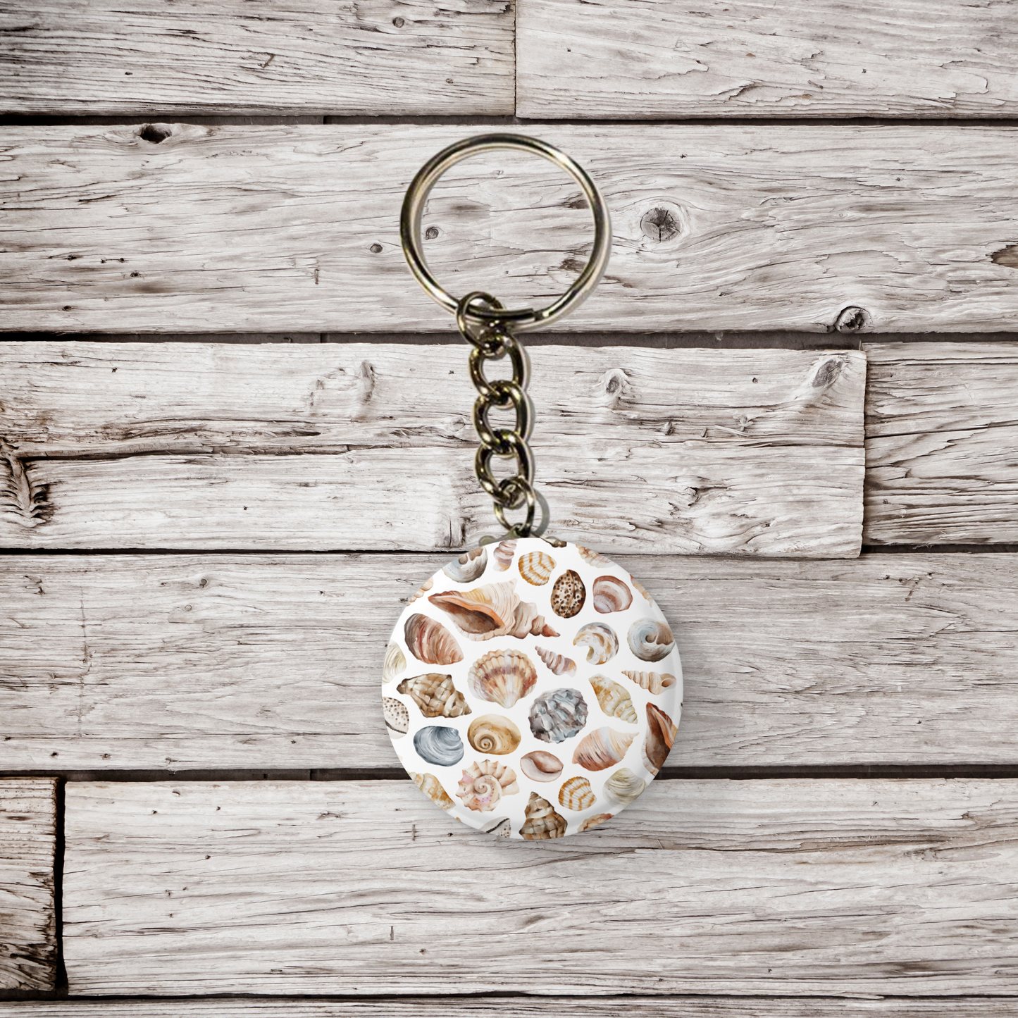 Sea Shell 1 Pin Pin Back Button, Magnet, Keychain