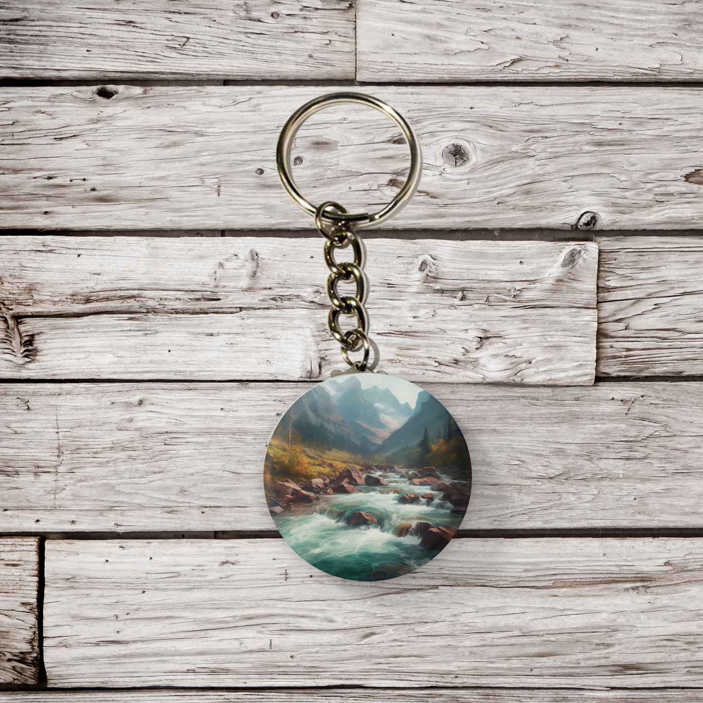 Rushing Water River 5 Pin Back Button, Magnet, Keychain