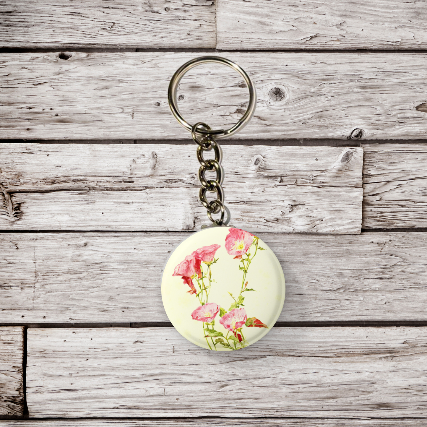 Evening Primrose Flowers Pin Back Button, Magnet, Keychain