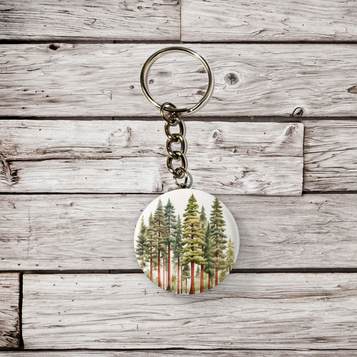 Redwood Forest 1 Pin Back Button, Magnet, Keychain